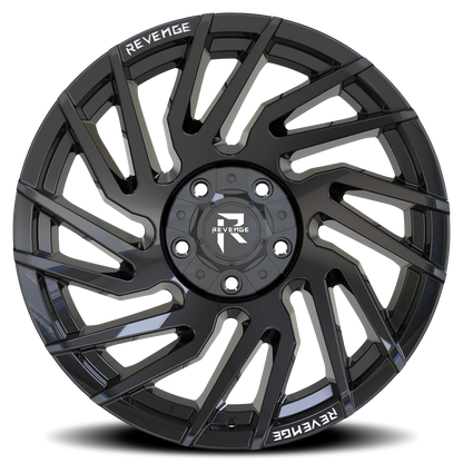 REVENGE OFFROAD RV207 20X10 -19 5X127/5X139.7 GLOSS BLACK RIVETS