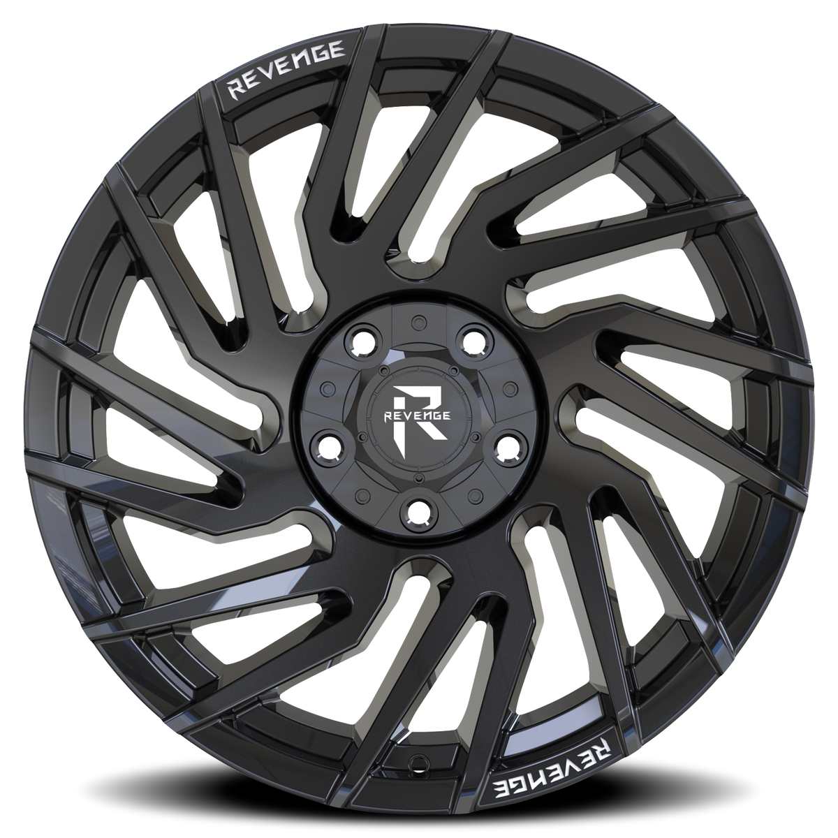 REVENGE OFFROAD RV207 22X10 -19 5X127/5X139.7 GLOSS BLACK RIVETS