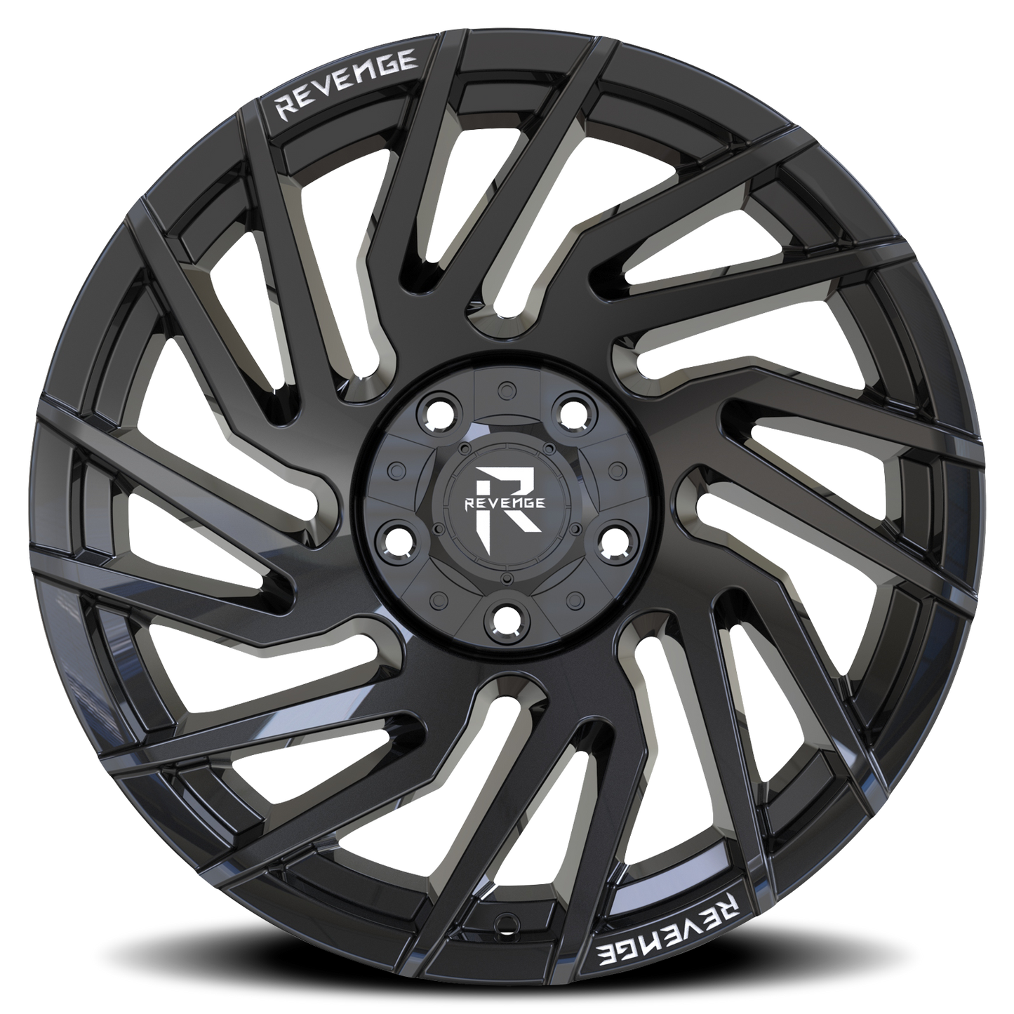 REVENGE OFFROAD RV207 20X9 0 5X127/5X139.7 GLOSS BLACK RIVETS