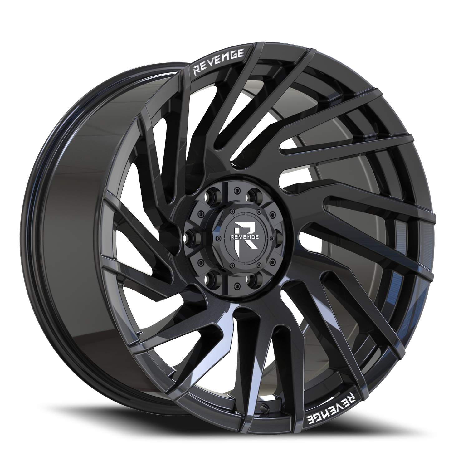 REVENGE OFFROAD RV207 20X10 -19 6X135/6X139.7 GLOSS BLACK RIVETS