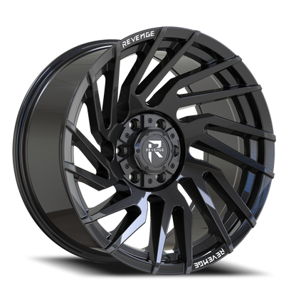 REVENGE OFFROAD RV207 22X10 -19 6X135/6X139.7 GLOSS BLACK RIVETS