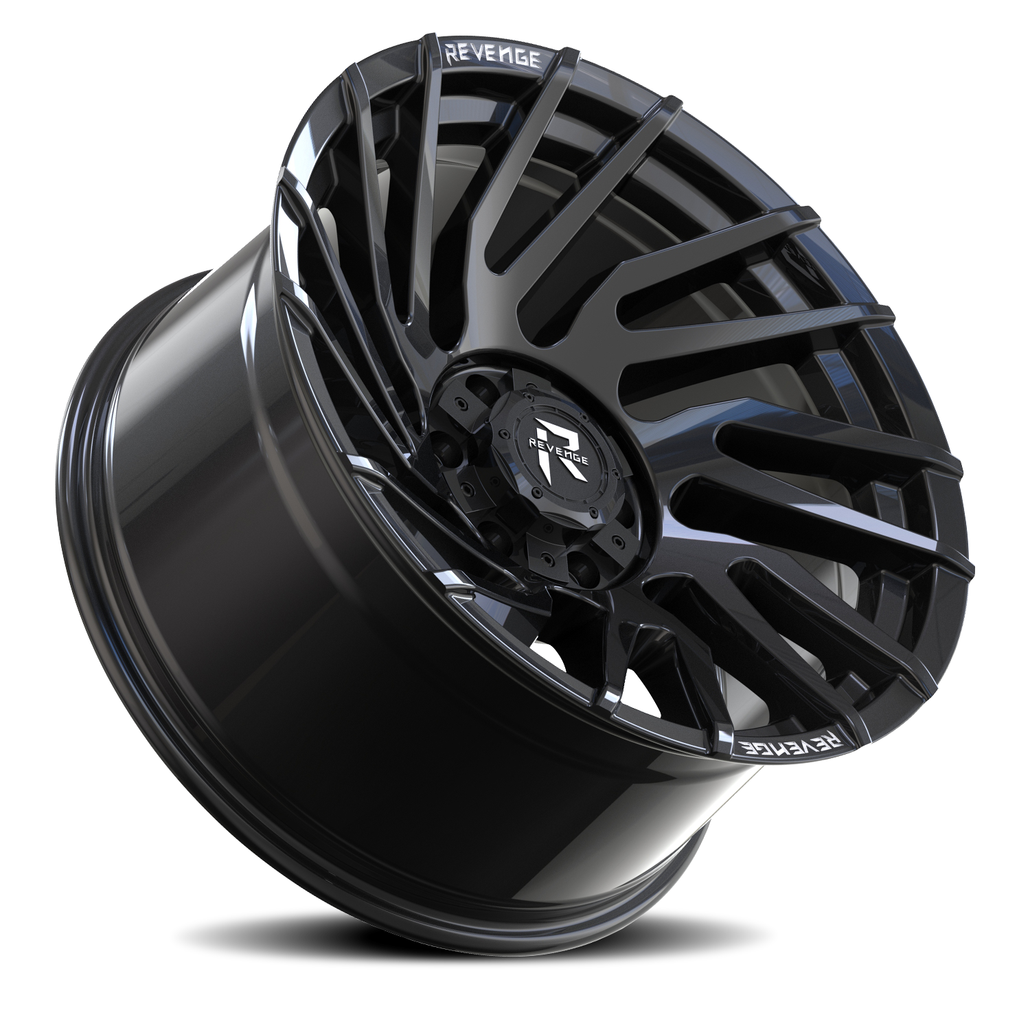 REVENGE OFFROAD RV207 22X10 -19 6X135/6X139.7 GLOSS BLACK RIVETS