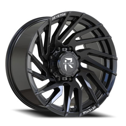 REVENGE OFFROAD RV207 20X10 -19 8X165.1 GLOSS BLACK RIVETS
