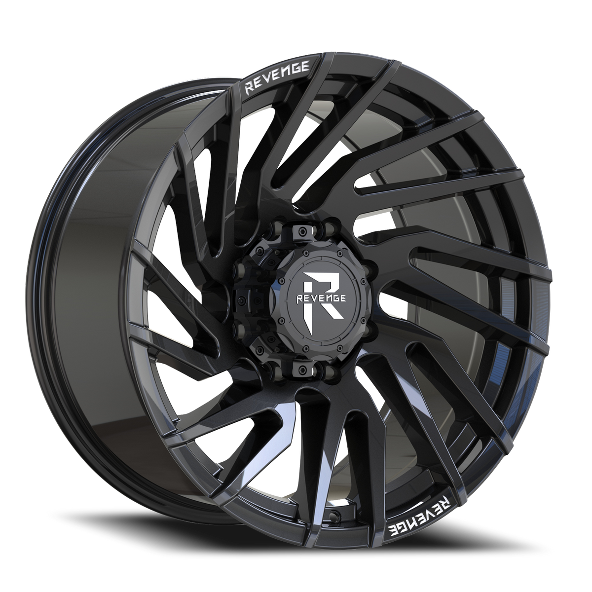 REVENGE OFFROAD RV207 20X10 -19 8X180 GLOSS BLACK RIVETS