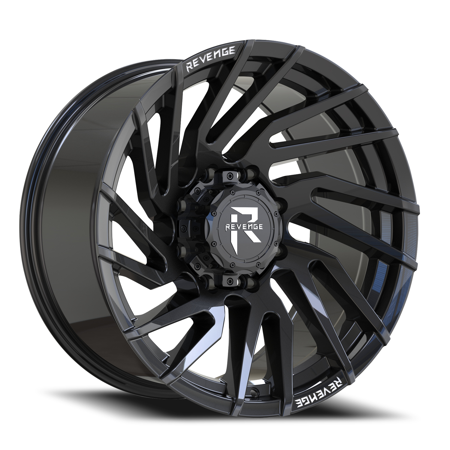 REVENGE OFFROAD RV207 20X10 -19 8X180 GLOSS BLACK RIVETS
