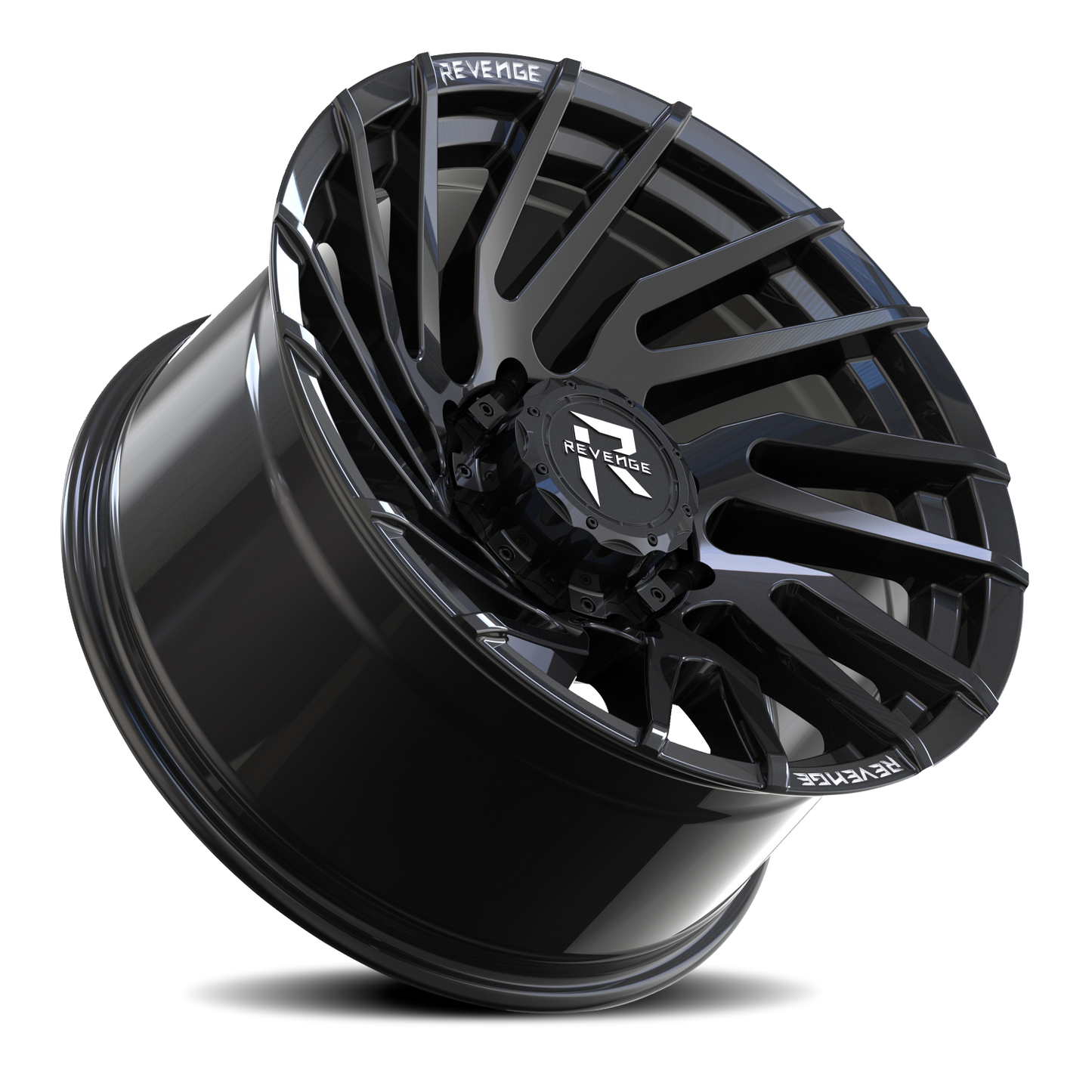 REVENGE OFFROAD RV207 22X10 -19 8X180 GLOSS BLACK RIVETS