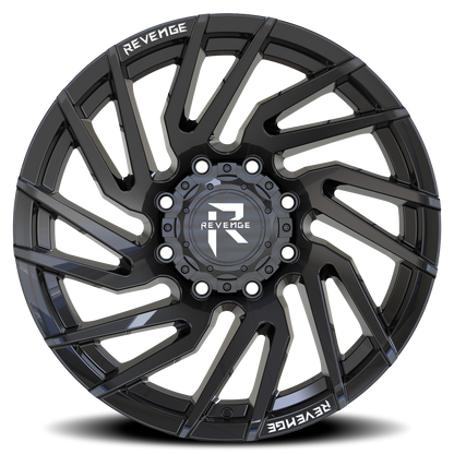 REVENGE OFFROAD RV207 20X10 -19 8X165.1 GLOSS BLACK RIVETS