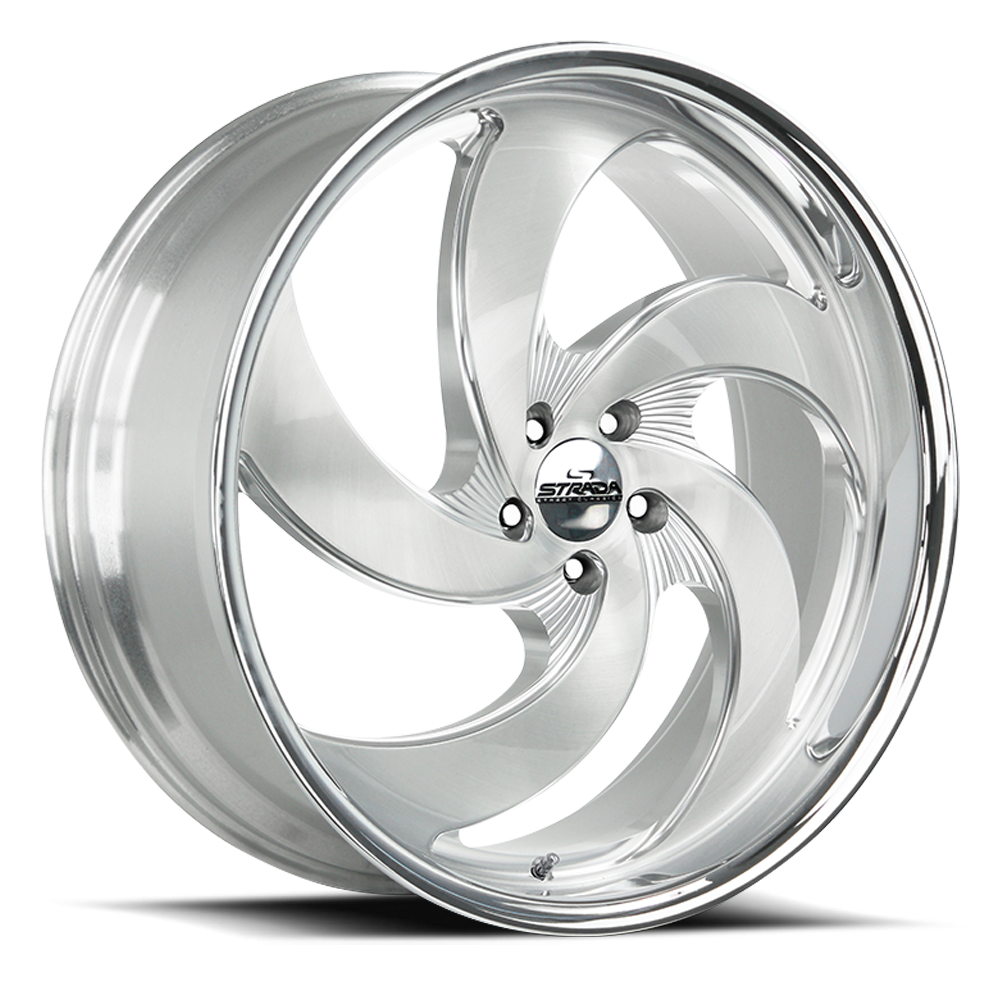 STRADA STREET CLASSICS C05 RETRO 5 22X9 15MM 5X127 BRUSHED FACE SILVER MILLED SS | C05252715BFSMLSS