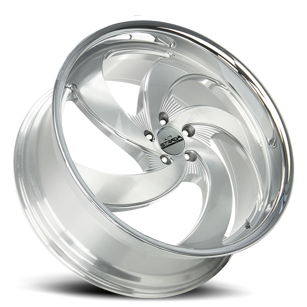 STRADA STREET CLASSICS C05 RETRO 5 20X8.5 35MM 5X114.3 BRUSHED FACE SILVER MILLED SS | C05051435BFSMLSS