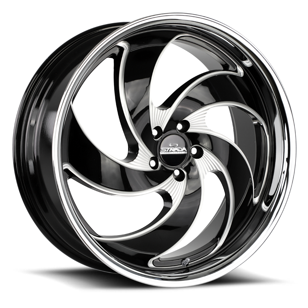 STRADA STREET CLASSICS C05 RETRO 5 22X10 24MM 6X139.7 GLOSS BLACK MILLED SS LIP | C05263924DGBMLSS