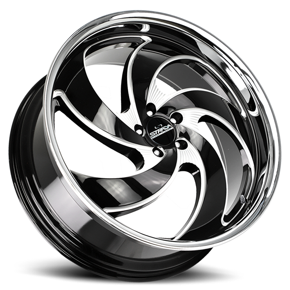 STRADA STREET CLASSICS C05 RETRO 5 22X10 24MM 6X139.7 GLOSS BLACK MILLED SS LIP | C05263924DGBMLSS