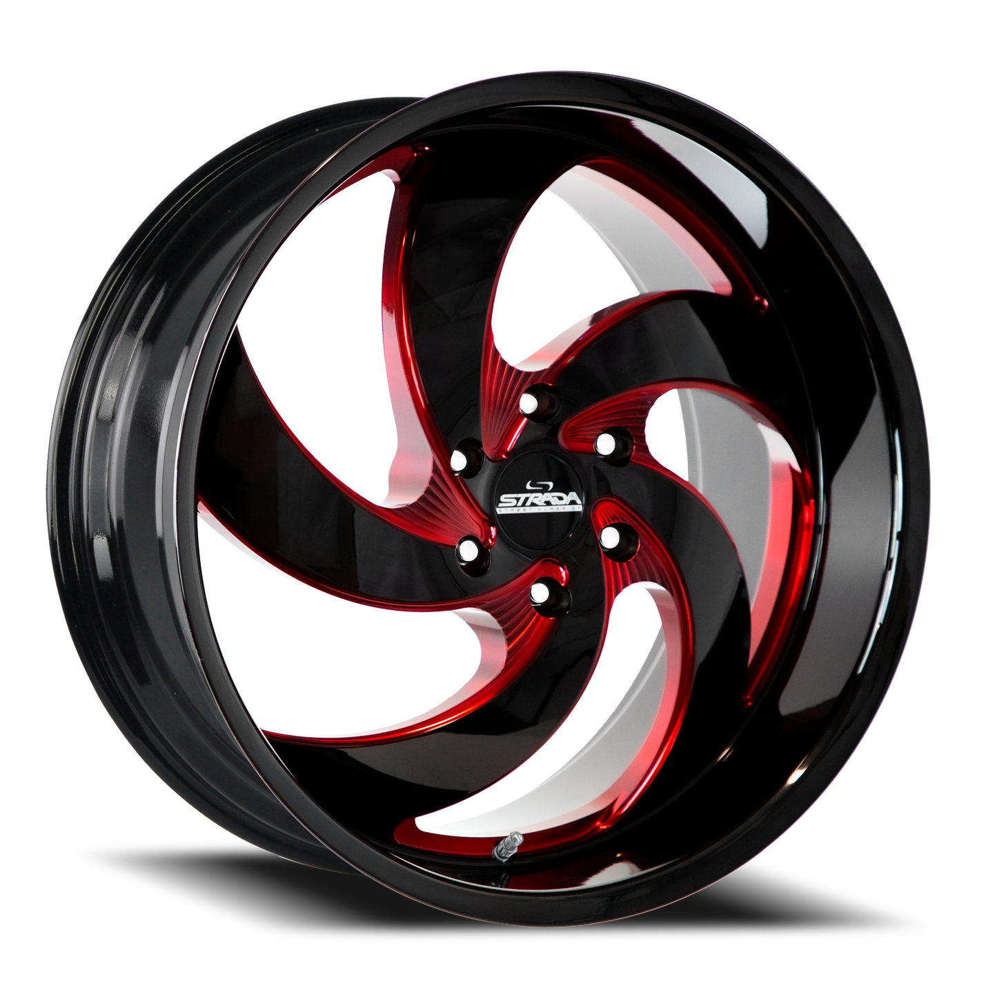 STRADA STREET CLASSICS C05 RETRO 5 22X10 24MM 6X139.7 GLOSS BLACK CANDY RED MILLED | C05263924DGBMLR