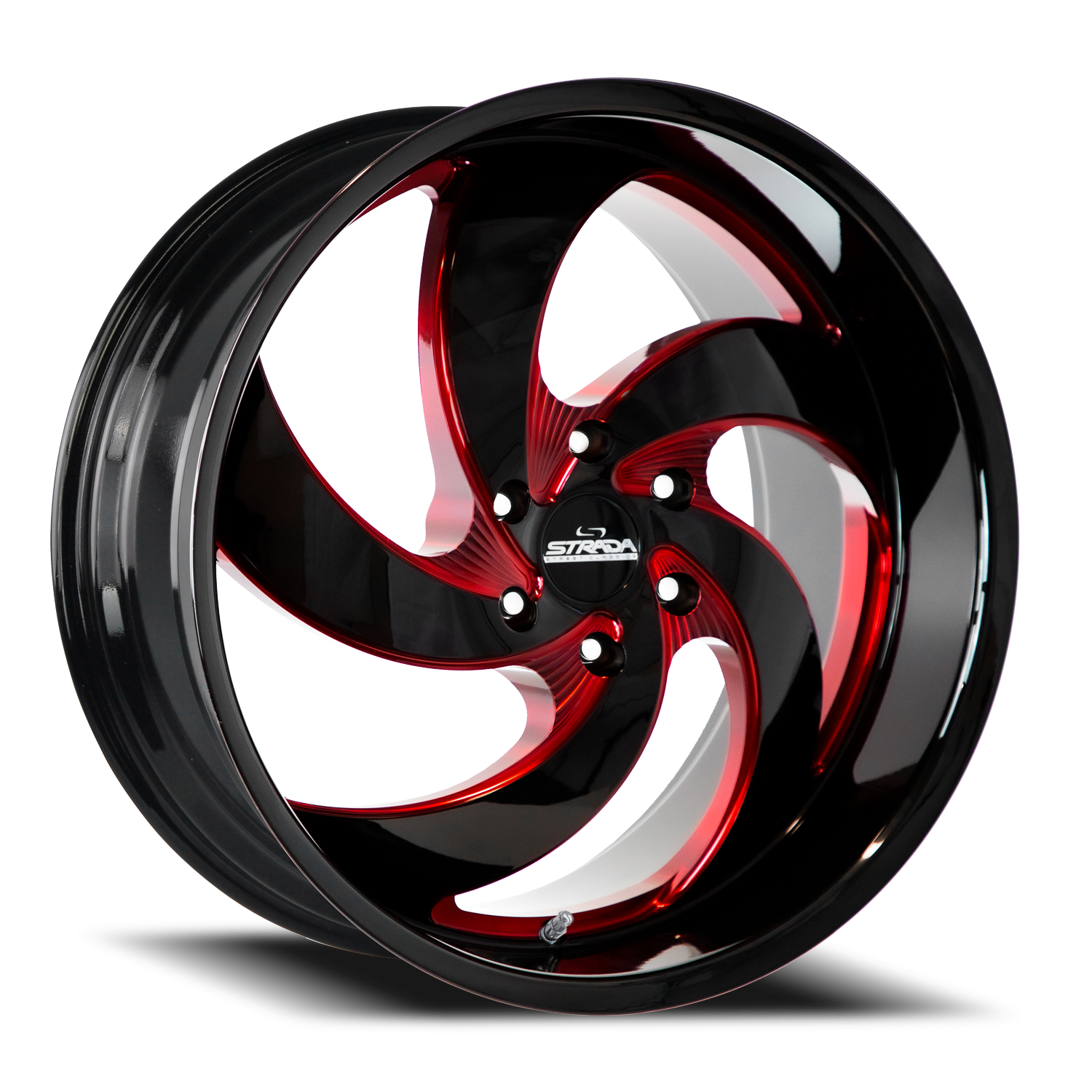 STRADA STREET CLASSICS C05 RETRO 5 22X10 24MM 6X139.7 GLOSS BLACK CANDY RED MILLED | C05263924DGBMLR