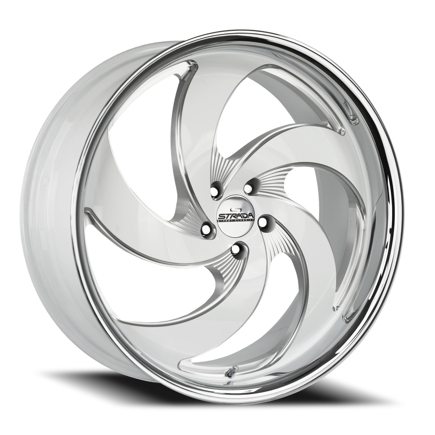 STRADA STREET CLASSICS C05 RETRO 5 22X10 24MM 6X139.7 GLOSS WHITE MILLED SS LIP | C05263924DWMLSS
