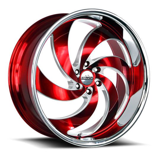 STRADA STREET CLASSICS C06 RETRO 6 26X10 26MM 6X139.7 CANDY RED MILLED SS LIP | C06663926RMLSS