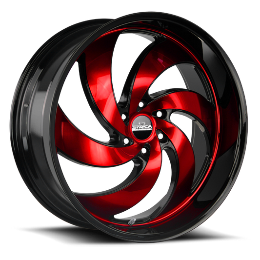 STRADA STREET CLASSICS C06 RETRO 6 26X10 26MM 6X139.7 GLOSS BLACK CANDY RED MACHINE | C06663926GBMR
