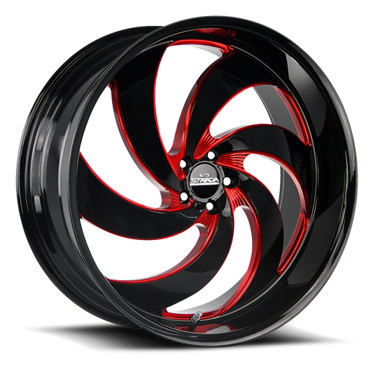 STRADA STREET CLASSICS C06 RETRO 6 26X10 26MM 6X139.7 GLOSS BLACK CANDY RED MILLED | C06663926GBMLR