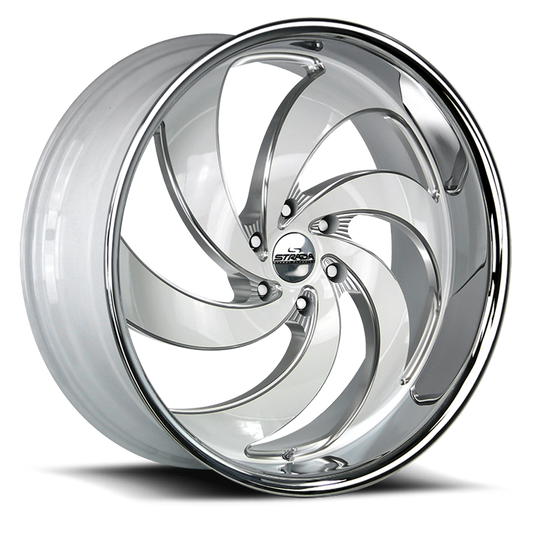 STRADA STREET CLASSICS C06 RETRO 6 24X10 24MM 6X135 GLOSS WHITE MILLED SS LIP | C06463524WMLSS