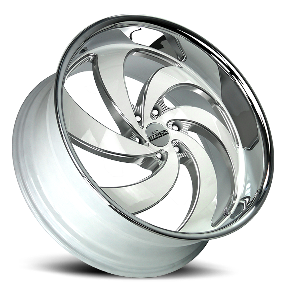 STRADA STREET CLASSICS C06 RETRO 6 24X10 24MM 6X135 GLOSS WHITE MILLED SS LIP | C06463524WMLSS