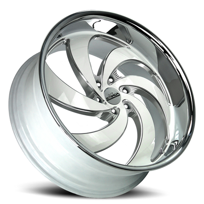 STRADA STREET CLASSICS C06 RETRO 6 24X10 24MM 6X135 GLOSS WHITE MILLED SS LIP | C06463524WMLSS