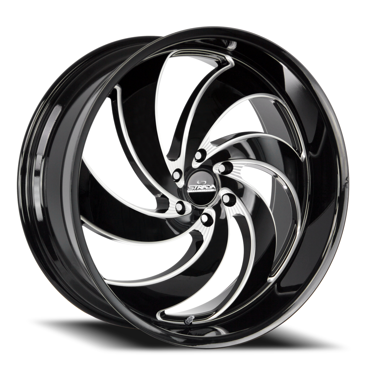 STRADA STREET CLASSICS C06 RETRO 6 24X10 15MM 5X115 GLOSS BLACK MILLED SS LIP | C06451515GBMLSS