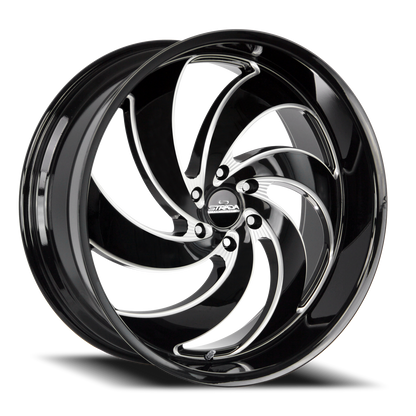 STRADA STREET CLASSICS C06 RETRO 6 26X10 26MM 6X139.7 GLOSS BLACK MILLED | C06663926GBMLSS