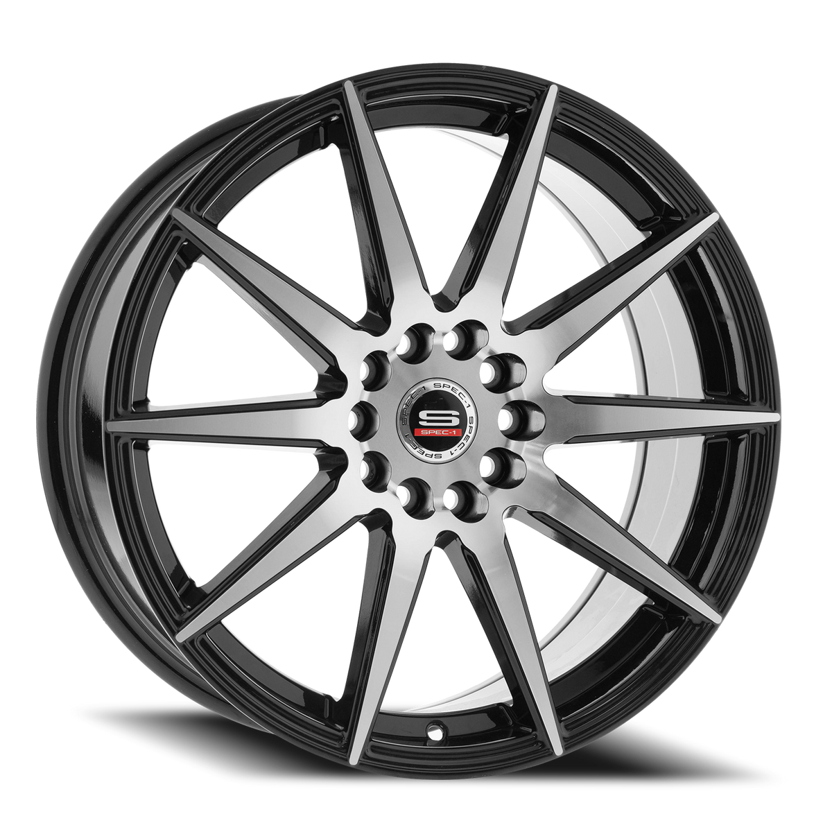 SPEC-1 SP-51 20X8.5 38 5X114.3/5X120 GLOSS BLACK & MACHINED