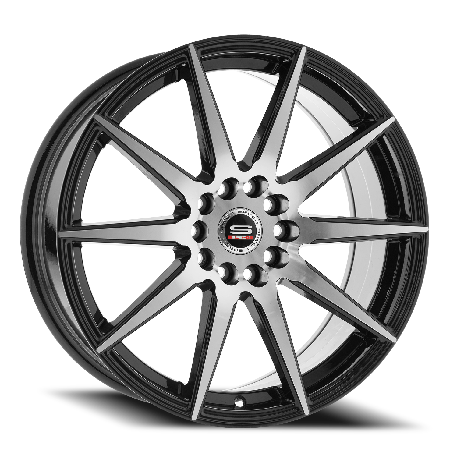 SPEC-1 SP-51 20X8.5 38 5X114.3/5X120 GLOSS BLACK & MACHINED