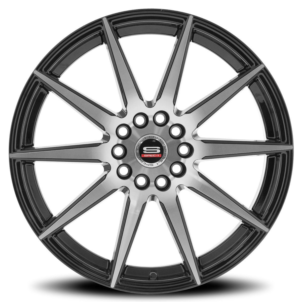 SPEC-1 SP-51 20X8.5 38 5X114.3/5X120 GLOSS BLACK & MACHINED