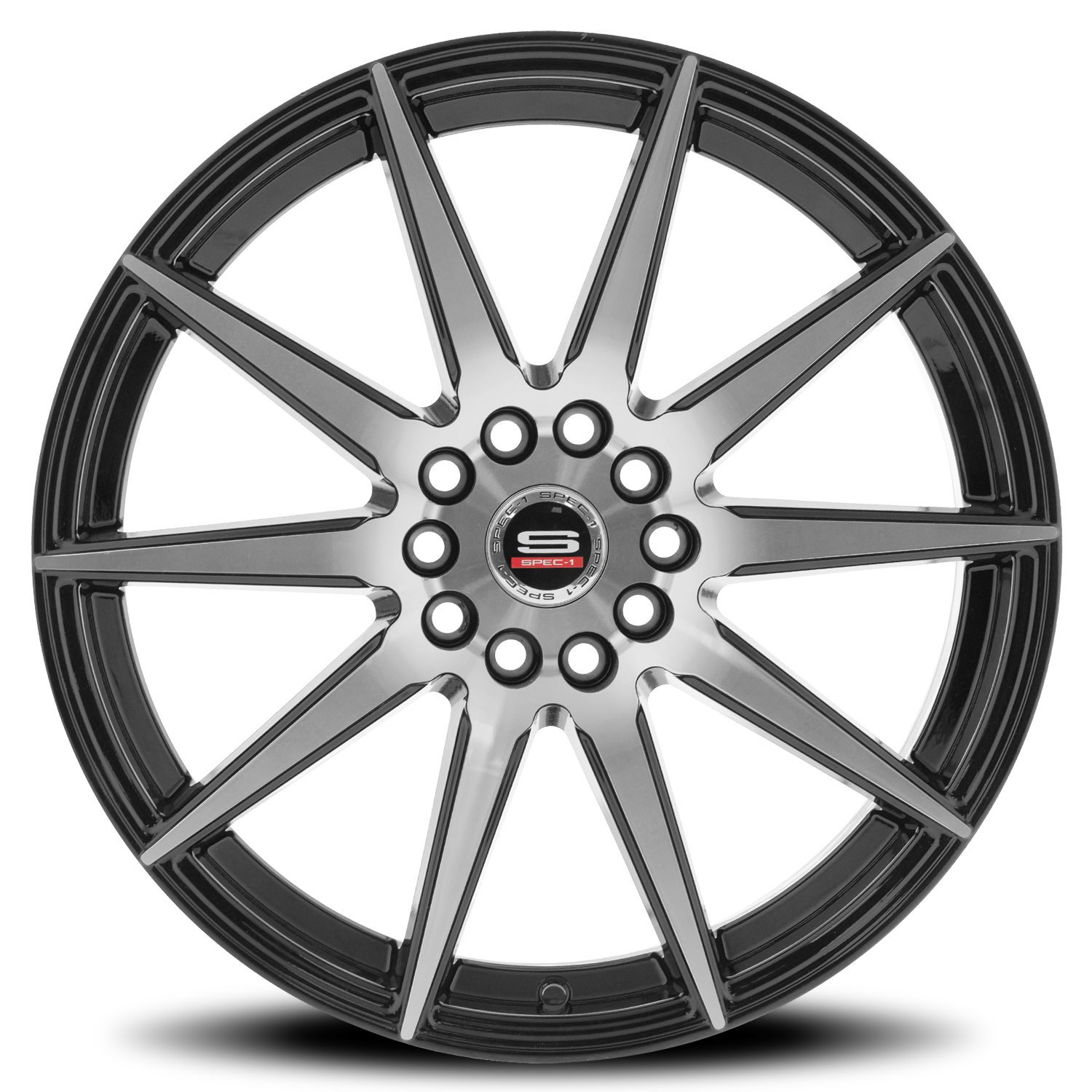 SPEC-1 SP-51 20X8.5 38 5X114.3/5X120 GLOSS BLACK & MACHINED