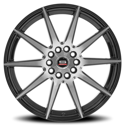 SPEC-1 SP-51 20X8.5 38 5X114.3/5X120 GLOSS BLACK & MACHINED