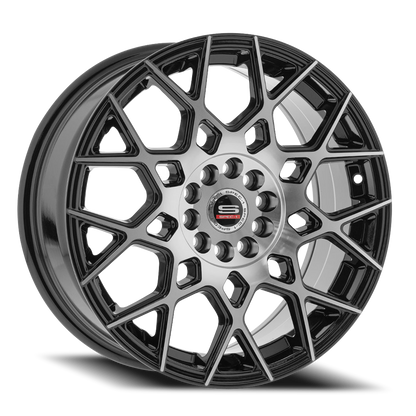 SPEC-1 SP-52 20X8.5 38 5X114.3/5X120 GLOSS BLACK & MACHINED