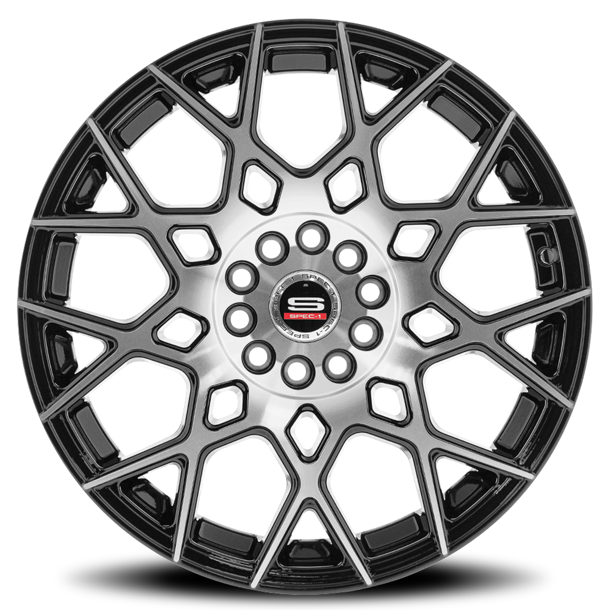 SPEC-1 SP-52 20X8.5 38 5X114.3/5X120 GLOSS BLACK & MACHINED