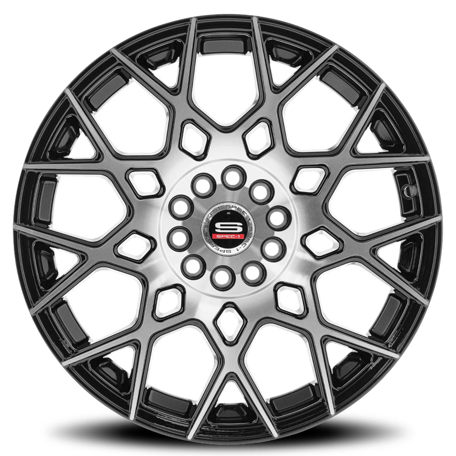 SPEC-1 SP-52 20X8.5 38 5X114.3/5X120 GLOSS BLACK & MACHINED
