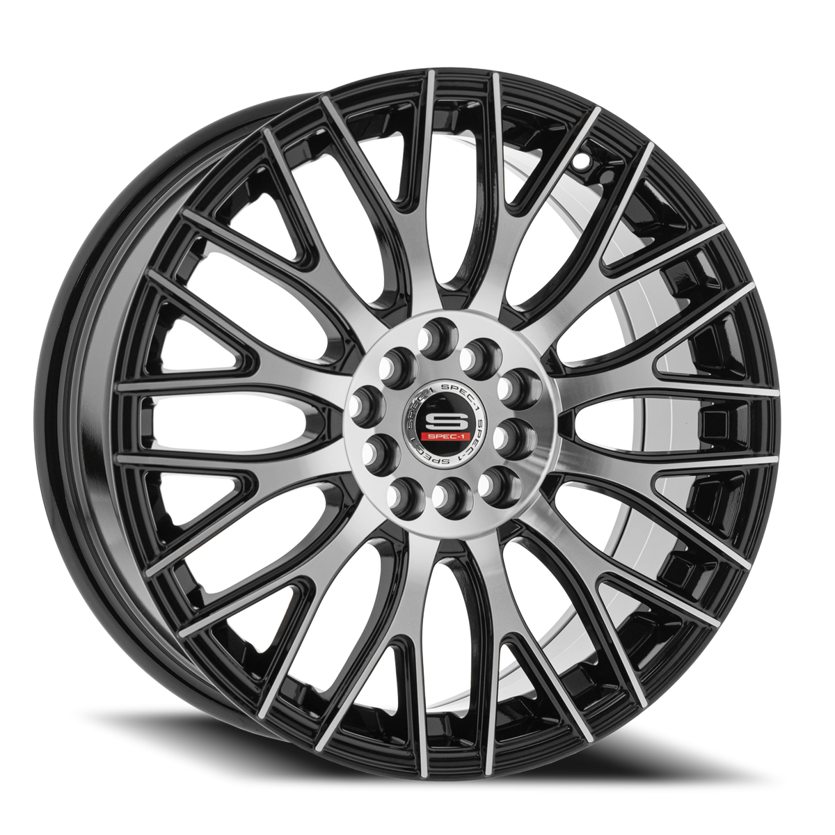 SPEC-1 SP-55 20X8.5 38 5X114.3/5X120 GLOSS BLACK & MACHINED