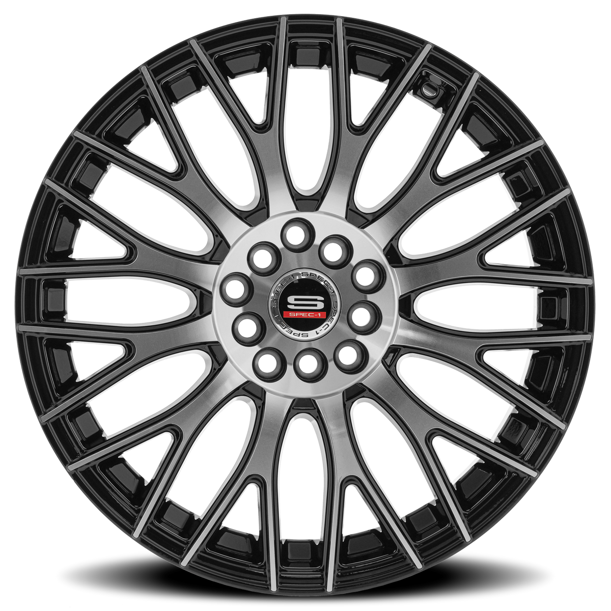 SPEC-1 SP-55 20X8.5 38 5X114.3/5X120 GLOSS BLACK & MACHINED