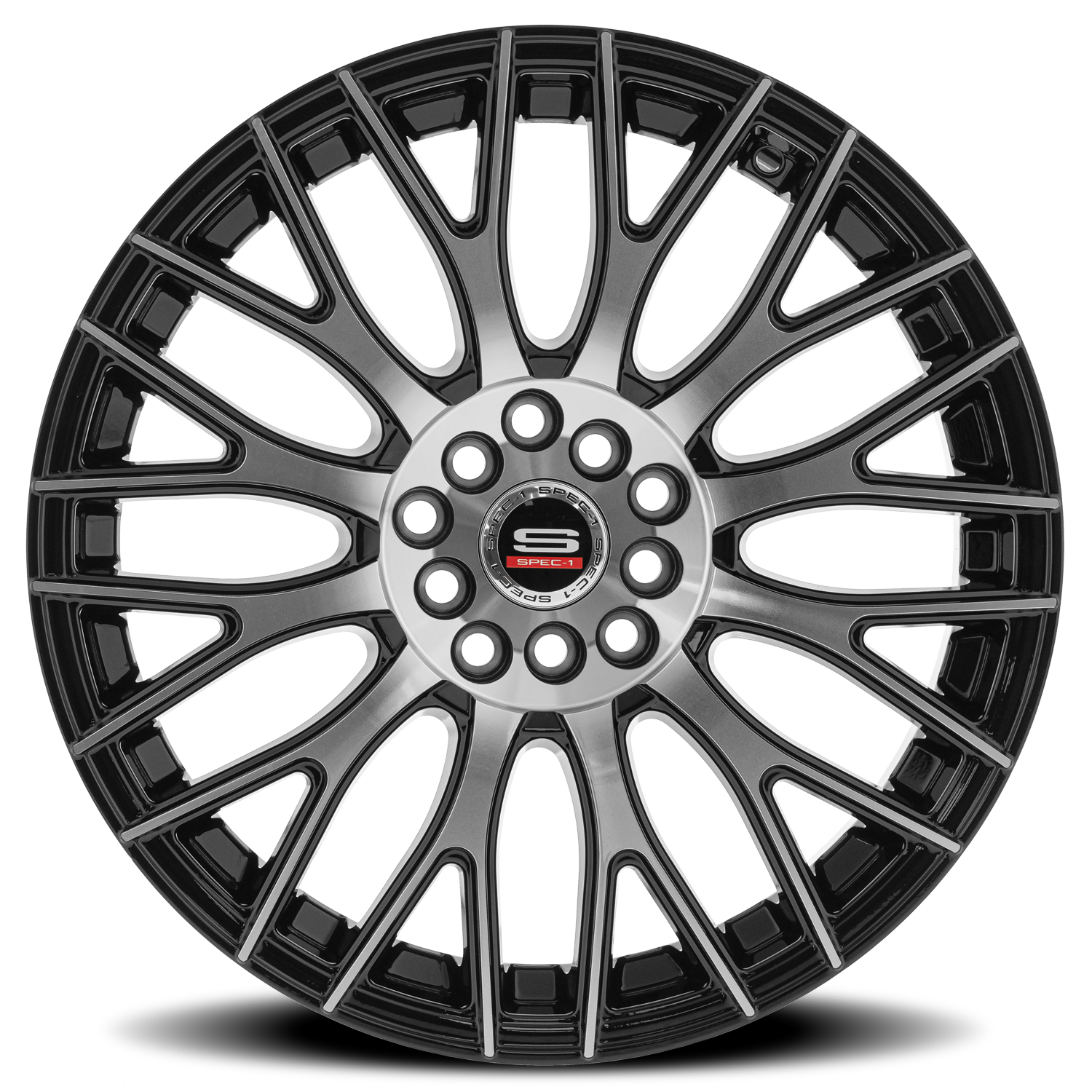 SPEC-1 SP-55 20X8.5 38 5X114.3/5X120 GLOSS BLACK & MACHINED