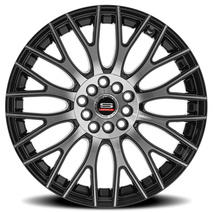 SPEC-1 SP-55 20X8.5 38 5X114.3/5X120 GLOSS BLACK & MACHINED
