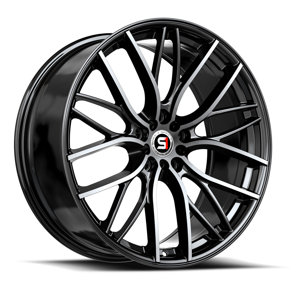 SPEC-1 SP-61 17X8.0 42 4X100/4X114.3 GLOSS BLACK & MACHINED