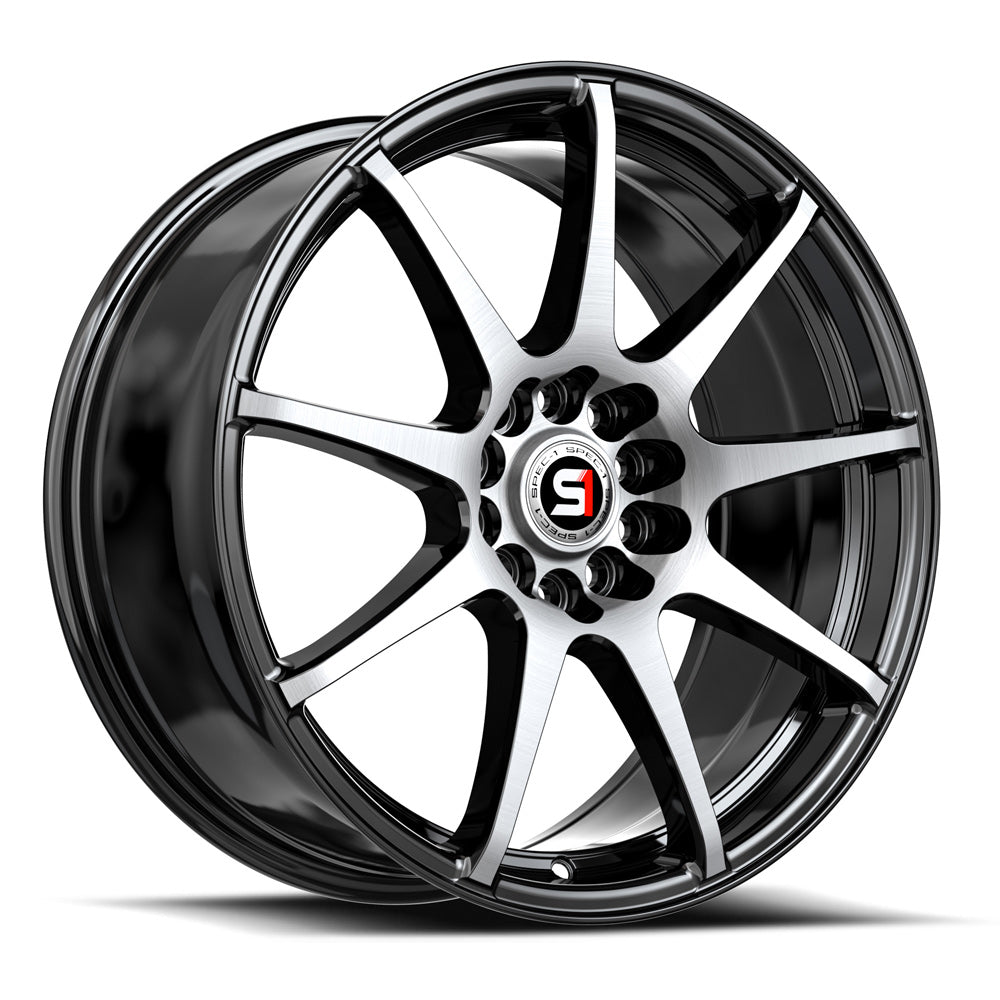SPEC-1 SP-67 17X7.0 42 5X110/5X114.3 GLOSS BLACK & MACHINED