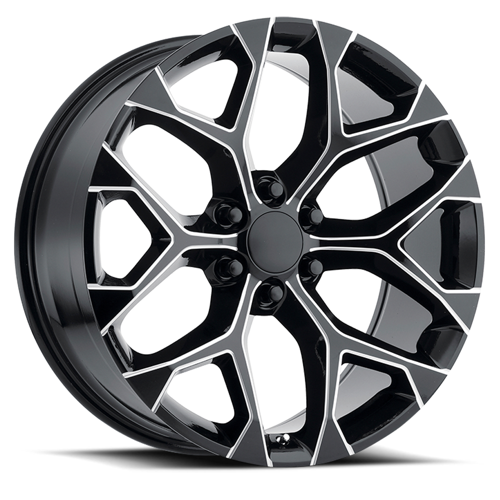 Strada Wheel Replicas Snowflake R176 20x9 24 6x139.7 Gloss Black Milled