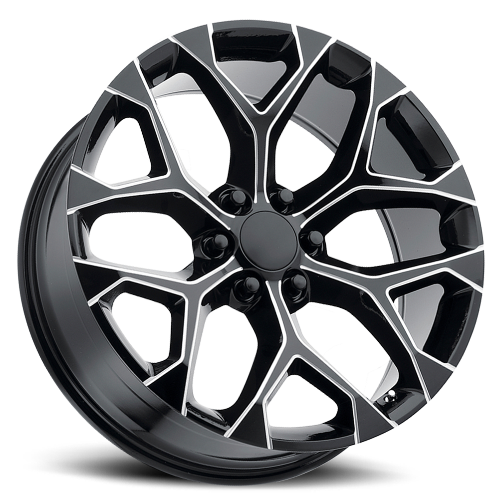Strada Wheel Replicas Snowflake R176 20x9 24 6x139.7 Gloss Black Milled