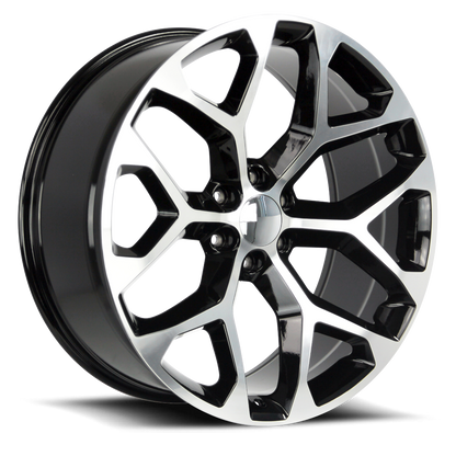 Strada Wheel Replicas Snowflake R176 20x9 24 6x139.7 Gloss Black Machined