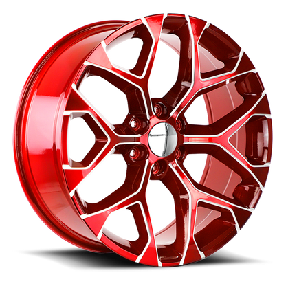 Strada Wheel Replicas Snowflake R176 26x10 31 6x139.7 Candy Red Milled