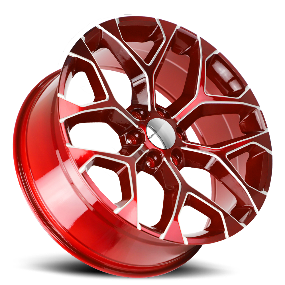 Strada Wheel Replicas Snowflake R176 28x10 31 6x139.7 Candy Red Milled