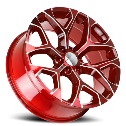 Strada Wheel Replicas Snowflake R176 24x10 31 6x139.7 Candy Red Milled