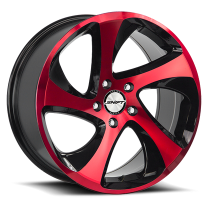 SHIFT H22 STRUT 17X8 35MM 5X114.3 GLOSS BLACK CANDY RED FACE | H22751435GBR