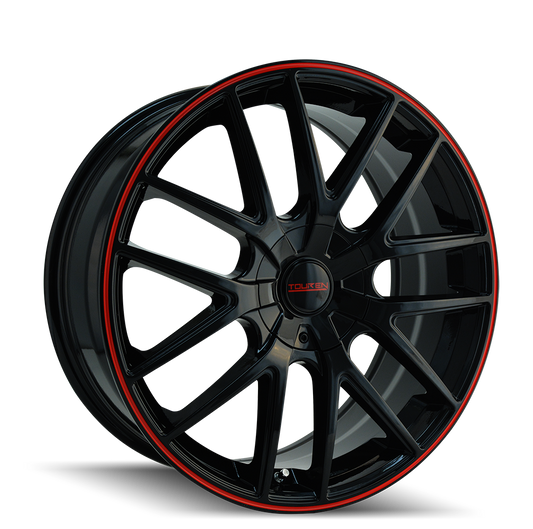 TOUREN TR60 3260 18X8 40MM 5x100/5x114.3 72.62MM BLACK/RED RING
