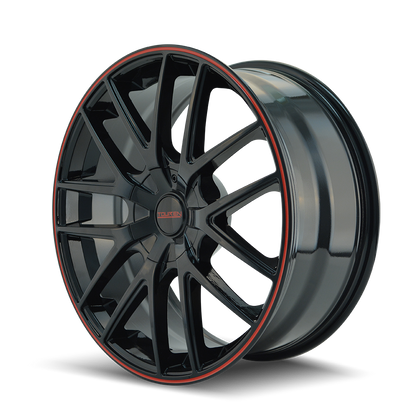 TOUREN TR60 3260 18X8 40MM 5-110/5-115 72.62MM BLACK/RED RING