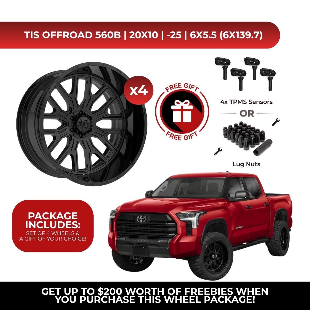 TIS 560B 20x10 -25 6x139.7 4pcs | Fits Toyota Tundra | Free TPMS Sensors or Lug Nuts